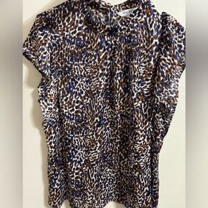 Leopard Print Dress in Blue and Brown